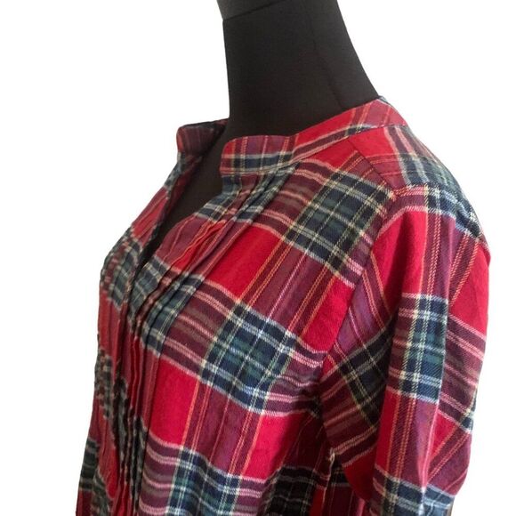 Cotton Flannel Shirt in Red Plaid by CW Classics - Picture 8 of 8